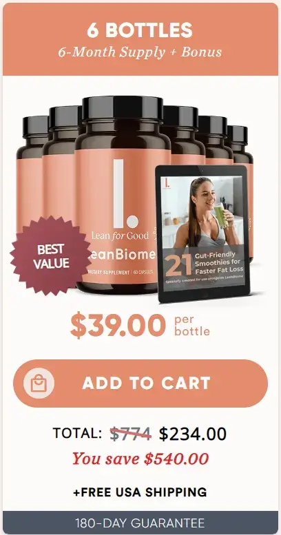 LeanBiome 6 bottle 